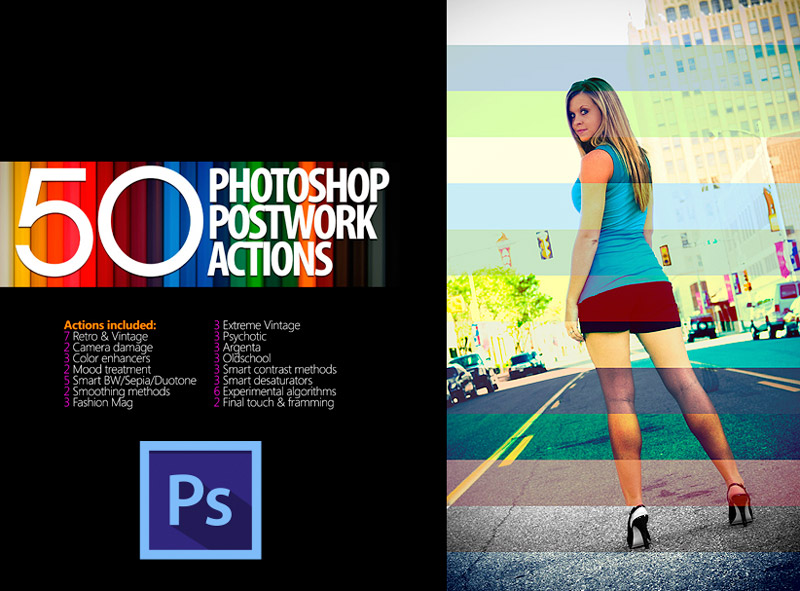 50 photoshop postwork actions free download