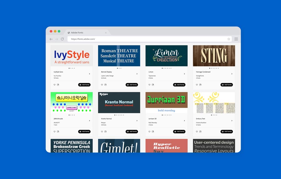 Galería de Adobe Fonts